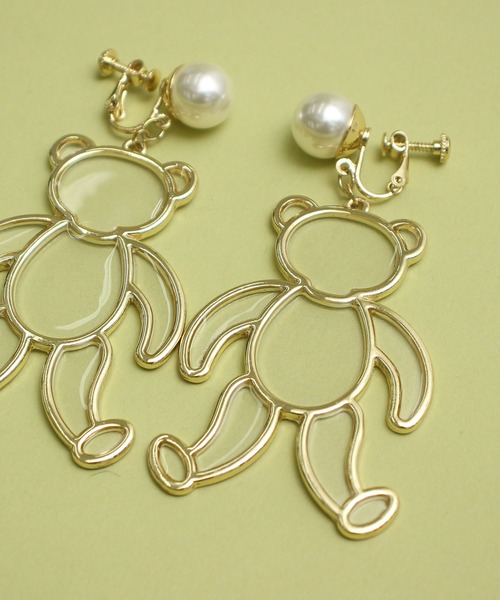 didizizi（ディディジジ）の「BEARパール　ピアス/イヤリング（ピアス（両耳用）・レディース・シルバー/ゴールド/シルバー系その他/ゴールド系その他・FREE/MEDIUM）」の7枚目の写真