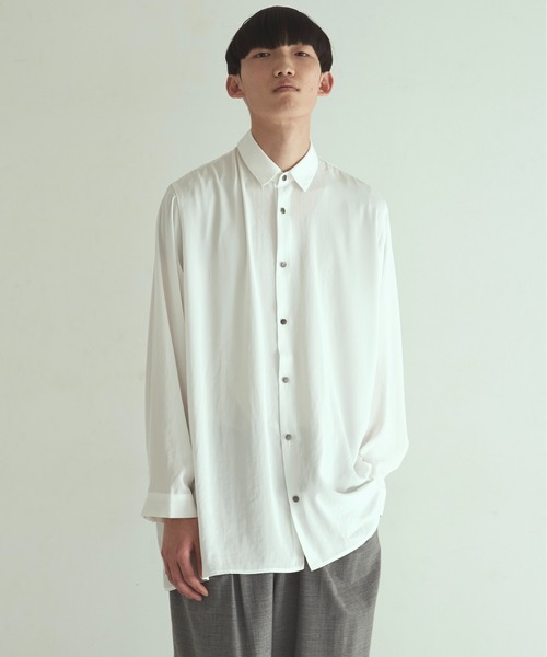 Utusiyo(ウツシヨ)の「oversized shirt 煙霞(シャツ/ブラウス・メンズ・ホワイト/ブラック・FREE)」の20枚目の写真