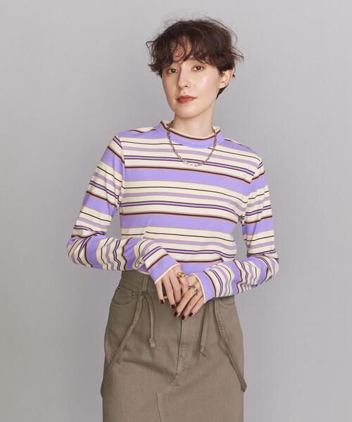 BEAUTY&YOUTH UNITED ARROWS(ビューティーアンドユースユナイテッドアローズ)の「BY マルチボーダーロングスリーブカットソー(Tシャツ/カットソー・レディース・ブラック/パープル/ブラウン・FREE)」の3枚目の写真