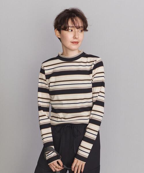 BEAUTY&YOUTH UNITED ARROWS(ビューティーアンドユースユナイテッドアローズ)の「BY マルチボーダーロングスリーブカットソー(Tシャツ/カットソー・レディース・ブラック/パープル/ブラウン・FREE)」の1枚目の写真