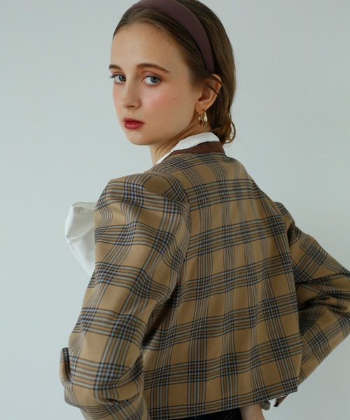 Seemi. byNICECLAUP( シーミーバイナイスクラップ)の「パイピングアソートジャケット〈セットアップスカート有り〉(その他アウター・レディース・グレー系その他/チェック/ブラック系その他・FREE)」の9枚目の写真