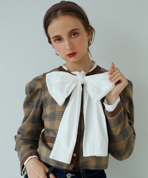 Seemi. byNICECLAUP( シーミーバイナイスクラップ)の「パイピングアソートジャケット〈セットアップスカート有り〉(その他アウター・レディース・グレー系その他/チェック/ブラック系その他・FREE)」の7枚目の写真