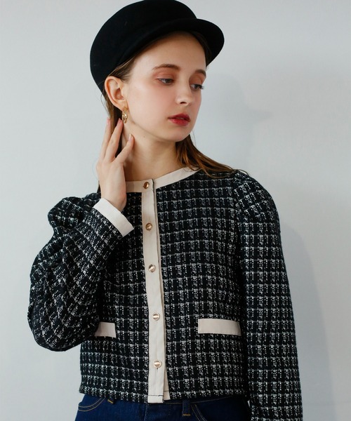 Seemi. byNICECLAUP( シーミーバイナイスクラップ)の「パイピングアソートジャケット〈セットアップスカート有り〉(その他アウター・レディース・グレー系その他/チェック/ブラック系その他・FREE)」の20枚目の写真