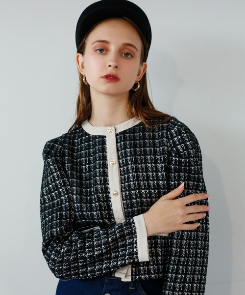 Seemi. byNICECLAUP( シーミーバイナイスクラップ)の「パイピングアソートジャケット〈セットアップスカート有り〉(その他アウター・レディース・グレー系その他/チェック/ブラック系その他・FREE)」の21枚目の写真