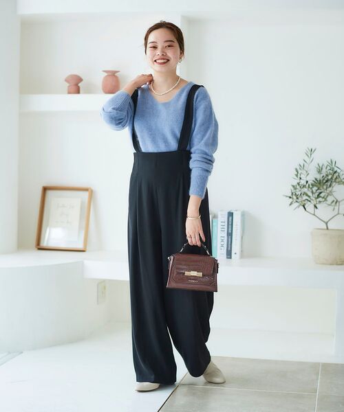 le.coeur blanc（ルクールブラン）の「バックベルトサロペットパンツ