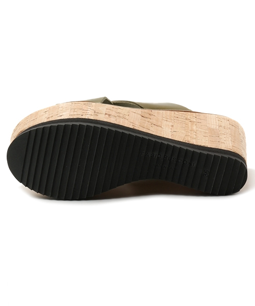 FABIO RUSCONI(ファビオルスコーニ)の「▼FABIO RUSCONI / クロス コルク ウェッジサンダル(サンダル・レディース・ホワイト/オリーブ・35/38/37/36)」の12枚目の写真