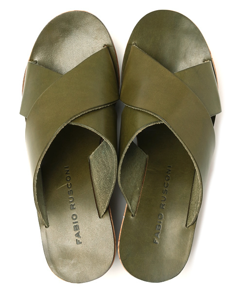 FABIO RUSCONI(ファビオルスコーニ)の「▼FABIO RUSCONI / クロス コルク ウェッジサンダル(サンダル・レディース・ホワイト/オリーブ・35/38/37/36)」の6枚目の写真