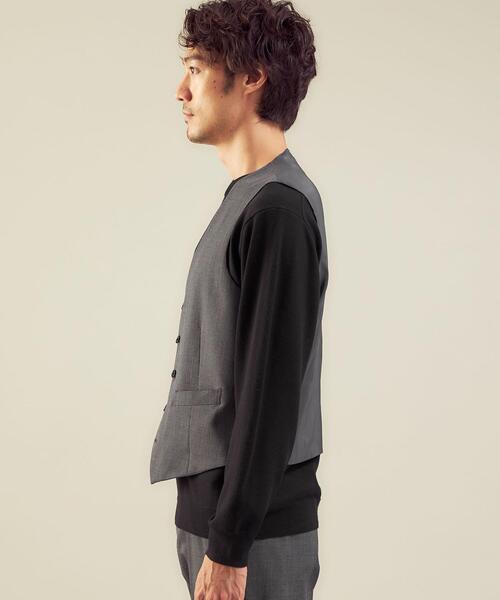 WORK TRIP OUTFITS GREEN LABEL RELAXING（ワークトリップアウトフィッツグリーンレーベル リラクシング）の「WTO TWPU サージ千鳥 5B スーツベスト -ウォッシャブル- ＊＊（スーツベスト・メンズ・ネイビー/ダークグレー・XS/42/XL/50/S/44/XXS/40/L/48/M/46）」の9枚目の写真