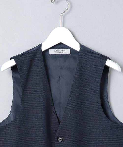 WORK TRIP OUTFITS GREEN LABEL RELAXING（ワークトリップアウトフィッツグリーンレーベル リラクシング）の「WTO TWPU サージ千鳥 5B スーツベスト -ウォッシャブル- ＊＊（スーツベスト・メンズ・ネイビー/ダークグレー・XS/42/XL/50/S/44/XXS/40/L/48/M/46）」の12枚目の写真