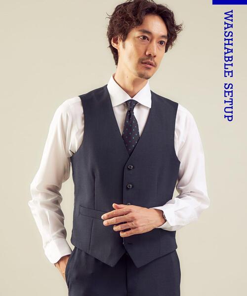 WORK TRIP OUTFITS GREEN LABEL RELAXING（ワークトリップアウトフィッツグリーンレーベル リラクシング）の「WTO TWPU サージ千鳥 5B スーツベスト -ウォッシャブル- ＊＊（スーツベスト・メンズ・ネイビー/ダークグレー・XS/42/XL/50/S/44/XXS/40/L/48/M/46）」の21枚目の写真