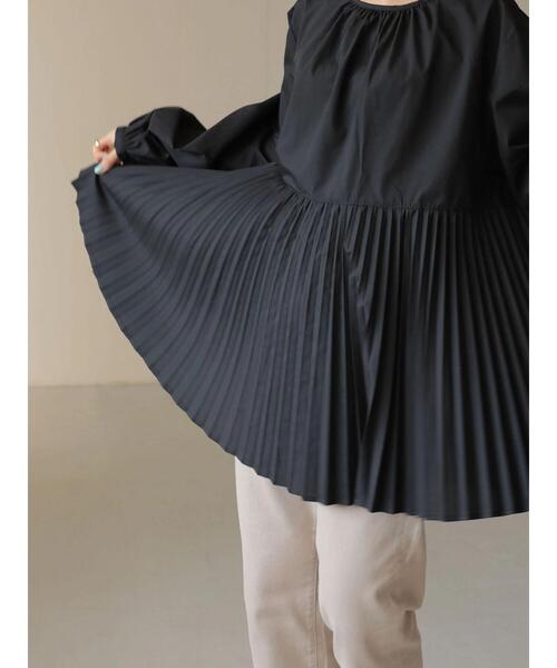 AMERICAN HOLIC(アメリカンホリック)の「SET 裾プリーツブラウス+ポンチベスト(シャツ/ブラウス・レディース・ブラック/オフホワイト・M/L)」の10枚目の写真