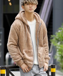 【no sweat.×ADMIX/ATELIER SAB MEN】コラボ ユニセックス シャギー ボア ジップアップ パーカー