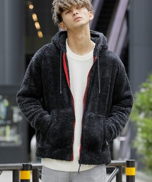 【no sweat.×ADMIX/ATELIER SAB MEN】コラボ ユニセックス シャギー ボア ジップアップ パーカー