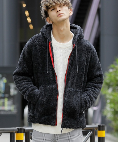 ADMIX/ATELIER SAB MEN(アドミックスアトリエサブメン)の「【no sweat.×ADMIX/ATELIER SAB MEN】コラボ ユニセックス シャギー ボア ジップアップ パーカー(パーカー・メンズ・ブラック/ベージュ/ネイビー/グレー・48/50)」の2枚目の写真