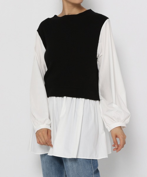 GLOBAL WORK（グローバルワーク）の「フハクドッキングベスト長袖/957997（Tシャツ/カットソー・レディース・ライトグレー/ブラック/カーキ・FREE）」の11枚目の写真