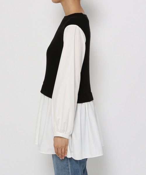 GLOBAL WORK（グローバルワーク）の「フハクドッキングベスト長袖/957997（Tシャツ/カットソー・レディース・ライトグレー/ブラック/カーキ・FREE）」の16枚目の写真