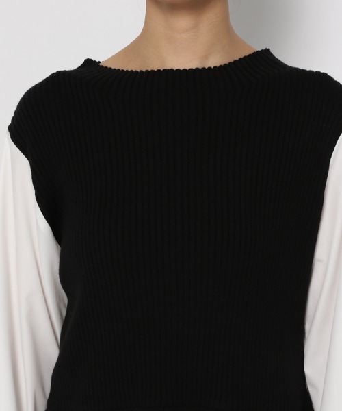 GLOBAL WORK（グローバルワーク）の「フハクドッキングベスト長袖/957997（Tシャツ/カットソー・レディース・ライトグレー/ブラック/カーキ・FREE）」の14枚目の写真