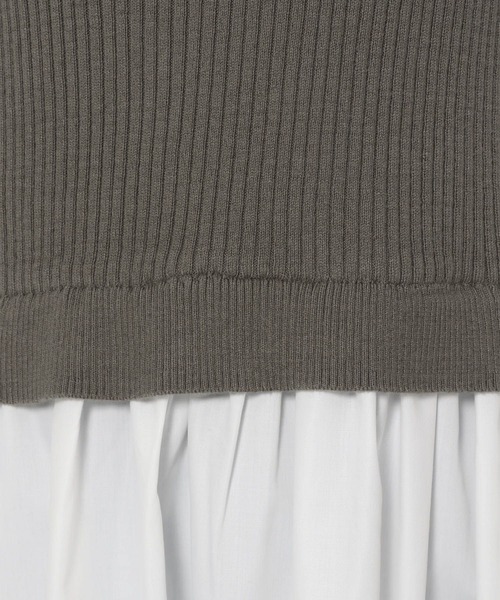 GLOBAL WORK（グローバルワーク）の「フハクドッキングベスト長袖/957997（Tシャツ/カットソー・レディース・ライトグレー/ブラック/カーキ・FREE）」の6枚目の写真