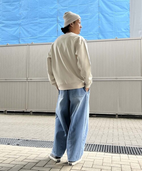 Purple&Yellow(パープルアンドイエロー)の「裏シャギーデニムワイドテーパードパンツ(デニムパンツ・メンズ・ライトインディゴブルー/ワンウォッシュ・SMALL/MEDIUM/LARGE/X-SMALL)」の20枚目の写真