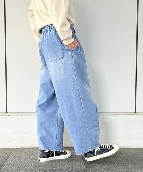 Purple&Yellow(パープルアンドイエロー)の「裏シャギーデニムワイドテーパードパンツ(デニムパンツ・メンズ・ライトインディゴブルー/ワンウォッシュ・SMALL/MEDIUM/LARGE/X-SMALL)」の22枚目の写真