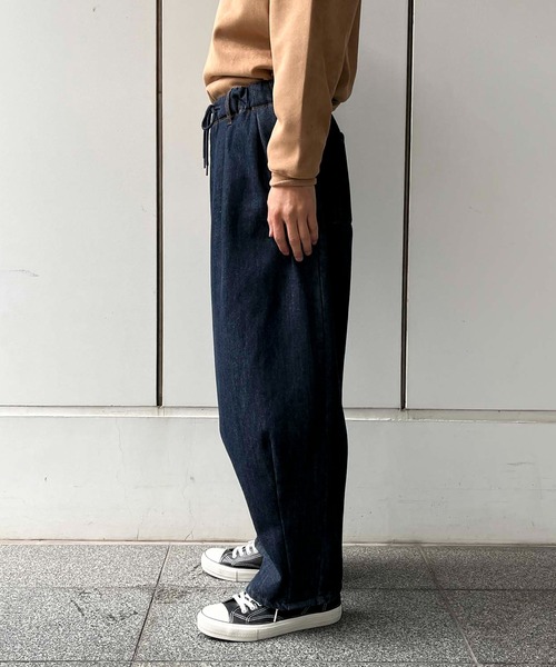 Purple&Yellow(パープルアンドイエロー)の「裏シャギーデニムワイドテーパードパンツ(デニムパンツ・メンズ・ライトインディゴブルー/ワンウォッシュ・SMALL/MEDIUM/LARGE/X-SMALL)」の12枚目の写真