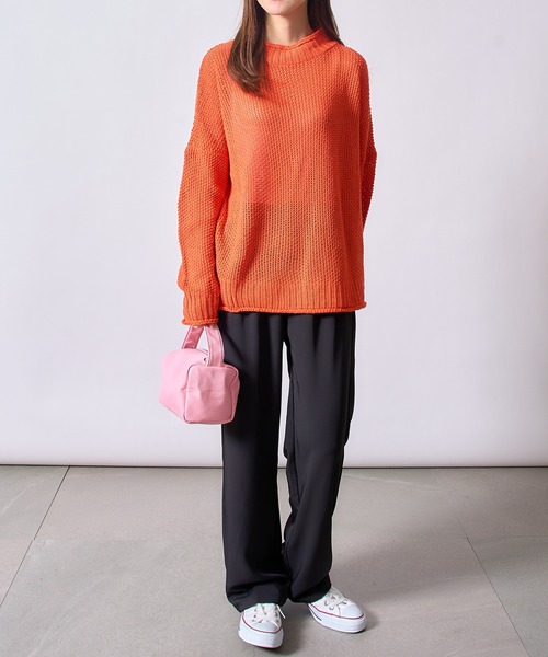 SETUP7（セットアップセブン）の「【SETUP7】ボックスシンプル手提げバッグ KNF ※（ハンドバッグ・レディース・ホワイト/ブラック/ベージュ/ピンク/オレンジ・FREE）」の7枚目の写真