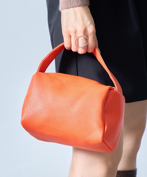 SETUP7（セットアップセブン）の「【SETUP7】ボックスシンプル手提げバッグ KNF ※（ハンドバッグ・レディース・ホワイト/ブラック/ベージュ/ピンク/オレンジ・FREE）」の13枚目の写真