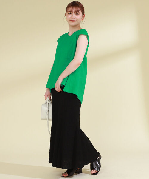 Ray BEAMS（レイビームス）の「Ray BEAMS / シャーリング マーメイド スカート（スカート・レディース・ブルー系その他3/ブラック/イエロー・ONE SIZE）」の5枚目の写真