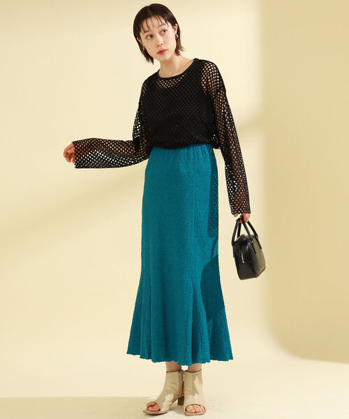 Ray BEAMS（レイビームス）の「Ray BEAMS / シャーリング マーメイド スカート（スカート・レディース・ブルー系その他3/ブラック/イエロー・ONE SIZE）」の20枚目の写真