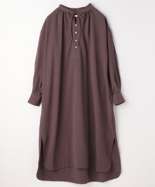 NICOLE white（ニコルホワイト）の「スタンドギャザーワンピース（ワンピース・レディース・チャコール/ブラウン・FREE）」の10枚目の写真