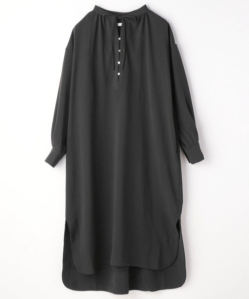 NICOLE white（ニコルホワイト）の「スタンドギャザーワンピース（ワンピース・レディース・チャコール/ブラウン・FREE）」の9枚目の写真