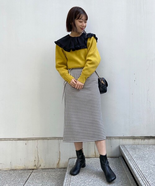 AG by aquagirl(エージーバイアクアガール)の「◆ドレープデシン ラッフルフリルピコブラウス(シャツ/ブラウス・レディース・ブラック/ホワイト系・38/36)」の7枚目の写真