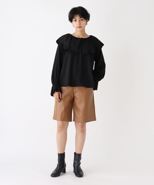AG by aquagirl(エージーバイアクアガール)の「◆ドレープデシン ラッフルフリルピコブラウス(シャツ/ブラウス・レディース・ブラック/ホワイト系・38/36)」の13枚目の写真