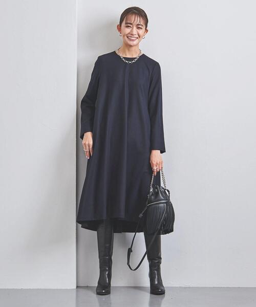 UNITED ARROWS（ユナイテッドアローズ）の「＜UNITED ARROWS＞フラノ フレア ワンピース B◆（ワンピース・レディース・ブラック/ベージュ/ネイビー・38/36）」の9枚目の写真