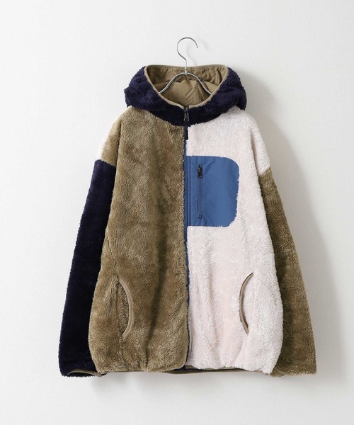 ZIP FIVE（ジップファイブ）の「【ZIP FIVE】ファーナイロン リバーシブルボアマウンテンパーカー（マウンテンパーカー・レディース・ホワイト×ブルー/ホワイト系/グレー系1/ベージュ系/ネイビー系/グレー系・X-LARGE/MEDIUM/LARGE）」の2枚目の写真