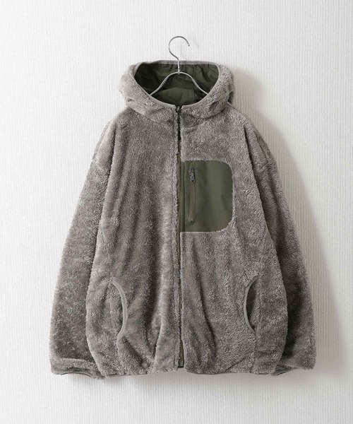 ZIP FIVE（ジップファイブ）の「【ZIP FIVE】ファーナイロン リバーシブルボアマウンテンパーカー（マウンテンパーカー・レディース・ホワイト×ブルー/ホワイト系/グレー系1/ベージュ系/ネイビー系/グレー系・X-LARGE/MEDIUM/LARGE）」の3枚目の写真