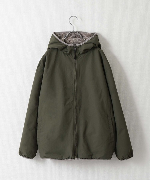 ZIP FIVE（ジップファイブ）の「【ZIP FIVE】ファーナイロン リバーシブルボアマウンテンパーカー（マウンテンパーカー・レディース・ホワイト×ブルー/ホワイト系/グレー系1/ベージュ系/ネイビー系/グレー系・X-LARGE/MEDIUM/LARGE）」の22枚目の写真