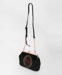 刺繍がま口ベロアポシェット