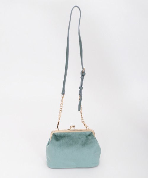 axes femme POETIQUE（アクシーズファムポエティック）の「刺繍がま口ベロアポシェット（ショルダーバッグ・レディース・ブラック/ミント・MEDIUM）」の12枚目の写真