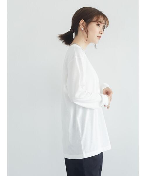 Green　Parks（グリーンパークス）の「裾ストレートホワイトインナー＊（Tシャツ/カットソー・レディース・オフホワイト・FREE）」の18枚目の写真