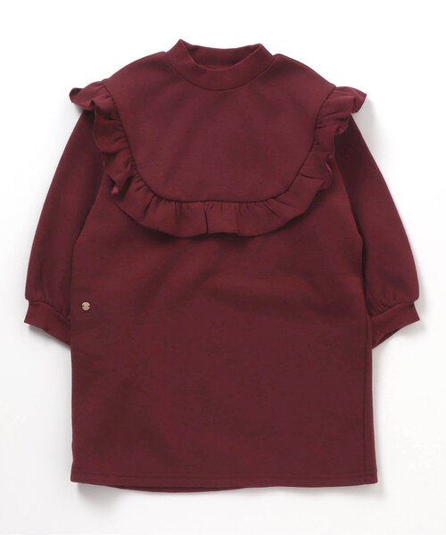 apres les cours(アプレレクール)の「フリル切替裏シャギーワンピース(ワンピース・キッズ・ピンク/ブラック/エンジ/ミント・110/140/80/100/90/130/120)」の4枚目の写真