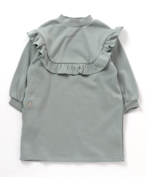 apres les cours(アプレレクール)の「フリル切替裏シャギーワンピース(ワンピース・キッズ・ピンク/ブラック/エンジ/ミント・110/140/80/100/90/130/120)」の3枚目の写真