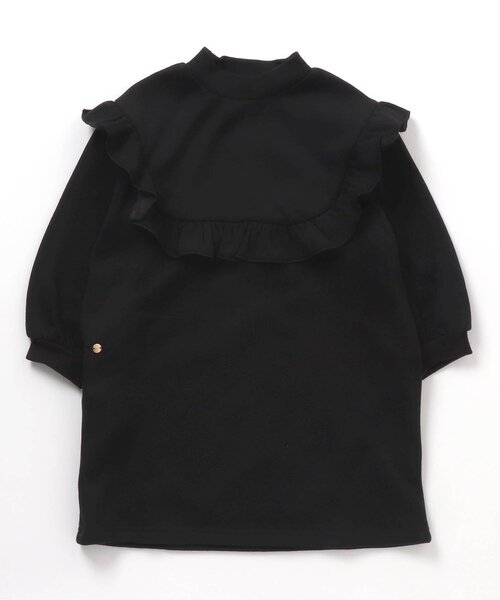 apres les cours(アプレレクール)の「フリル切替裏シャギーワンピース(ワンピース・キッズ・ピンク/ブラック/エンジ/ミント・110/140/80/100/90/130/120)」の2枚目の写真