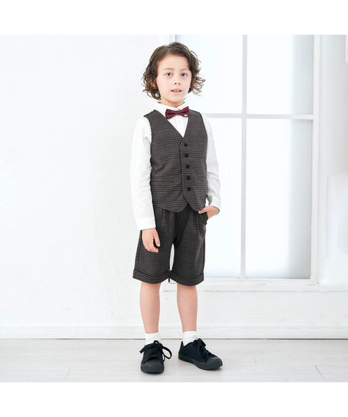 apres les cours（アプレレクール）の「フォーマルハーフパンツ 5分丈（その他パンツ・キッズ・グレー・90/100/110/120/130）」の4枚目の写真