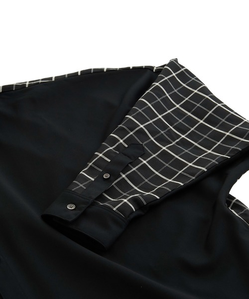 NO ID.（ノーアイディ）の「◇ドルマンスリーブ切替フードSH（シャツ/ブラウス・メンズ・グレー/ベージュ/ブラック/ブルーグリーン・ONE SIZE）」の12枚目の写真