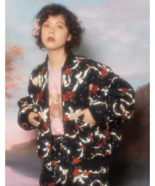 Little sunny bite（リトルサニーバイト）の「little sunny bite と pink house Reversible MA-1（MA-1・レディース・ブラック/レッド/アイボリー・FREE）」の5枚目の写真