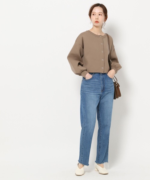 mysty woman(ミスティウーマン)の「リングドットショートカーディガン 264377(カーディガン/ボレロ・レディース・カーキ/アイボリー/ライトピンク/グレイッシュブルー/ブラウン系/イエロー系・FREE)」の17枚目の写真