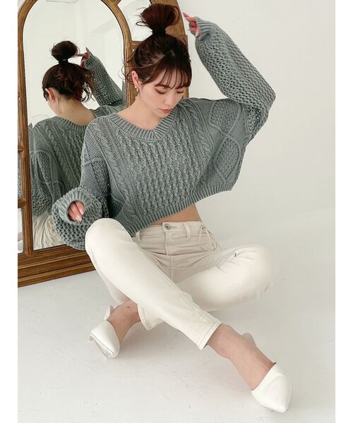 GYDA(ジェイダ)の「ミドルウエストサイドレースアップデザイン デニムパンツ(デニムパンツ・レディース・アイボリー/ライトブルー・X-SMALL/SMALL/MEDIUM)」の12枚目の写真