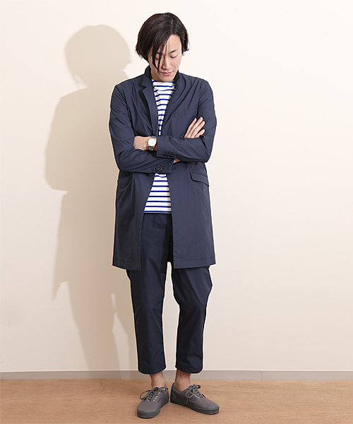 And A（アンドエー）の「TCライトチェスターコート（チェスターコート・メンズ・ブラック/グレー/ネイビー・40/42/44）」の13枚目の写真