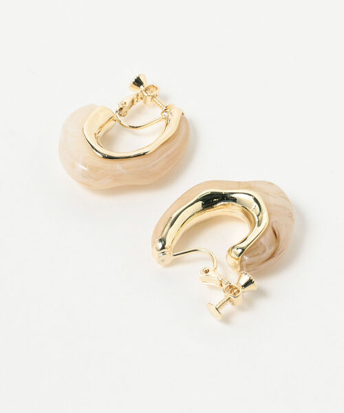 B:MING by BEAMS（ビーミングバイビームス）の「B:MING by BEAMS / ジャム イヤリング（イヤリング・レディース・ベージュ/ブラウン/マスタード・ONE SIZE）」の6枚目の写真